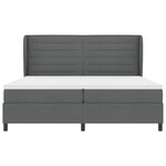 vidaXL Lit Box Spring avec Matelas Gris Foncé 200x200 cm Tissu