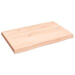 vidaXL Dessus de table bois massif non traité bordure assortie