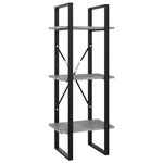 vidaXL Bibliothèque à 3 niveaux gris béton 40x30x105cm bois ingénierie