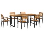 vidaXL Ensemble à manger de jardin 7 Pièces bois d'acacia solide et métal