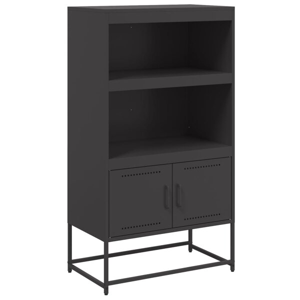 vidaXL Buffet haut noir 68 5x38 5x123 5 cm acier