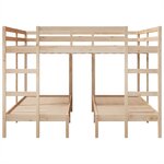 vidaXL Lit superposé triple 140x200/70x140 cm bois de pin massif