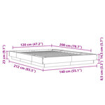 vidaXL Cadre de lit chêne sonoma 120x200 cm bois d'ingénierie