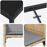 vidaXL Ensemble de Dîner de Jardin 5 Pièces avec Coussins Beige Rattan Poly