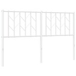 vidaXL Tête de lit métal blanc 140 cm