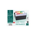Intercalaires Pour Boite À Fiches  Imprimés De A À Z Carte Blanche 160g 25 Compartiments - A7 - Blanc - X 10 - Exacompta