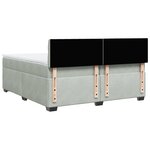 vidaXL Sommier à lattes de lit et matelas Gris clair 200x200cm Velours