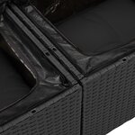 Ensemble de sofa de jardin de 13 pièces avec coussins Noir Poly Rotin Acacia