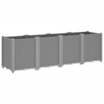 vidaXL Jardinière gris clair 160x40x53 cm polypropylène