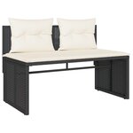 vidaXL Salon de jardin 4 Pièces avec coussins noir résine tressée