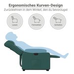 vidaXL Fauteuil inclinable électrique vert foncé tissu
