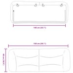 vidaXL Coussin de tête de lit noir 140 cm tissu