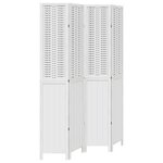 vidaXL Cloison de séparation 4 panneaux blanc bois de paulownia massif