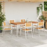 Ensemble de salle à manger de jardin 7 pièces en bois massif de teck vidaXL