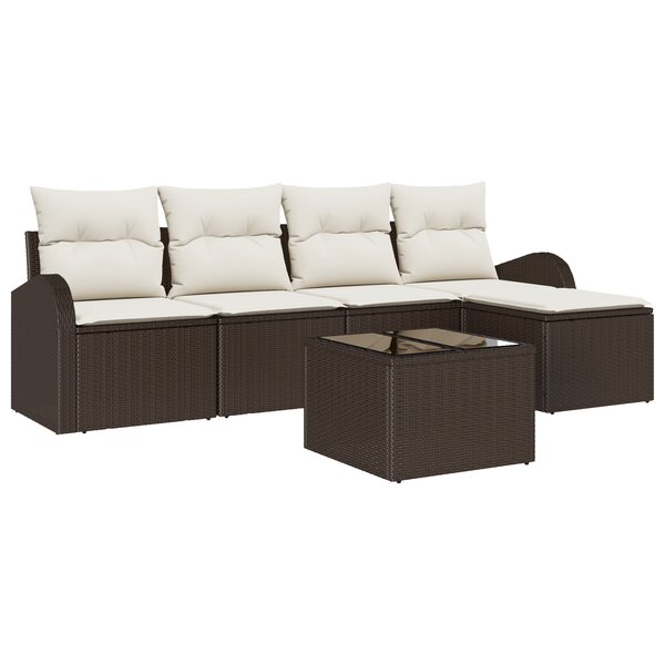 vidaXL Ensemble de canapé de jardin 5 pièces avec coussins gris en poly rotin