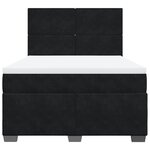 vidaXL Sommier à lattes de lit avec matelas Noir 140x200 cm Velours