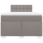 vidaXL Sommier à lattes de lit avec matelas Taupe 120x200 cm Tissu