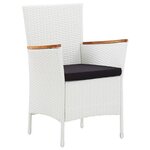 vidaXL Salon de jardin 7 Pièces résine tressée blanc