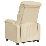 vidaXL Fauteuil inclinable Crème Tissu
