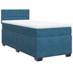 vidaXL Sommier à lattes de lit avec matelas Bleu foncé 90x200 cm