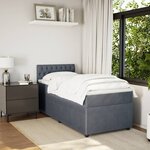 vidaXL Sommier à lattes de lit et matelas Gris foncé 90x190 cm Velours