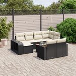 vidaXL Salon de jardin 11 Pièces avec coussins noir résine tressée