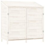 vidaXL Remise de jardin Blanc 102x52x112 cm Bois de sapin solide