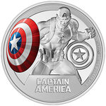 Monnaie en argent 10 dollars g 93.3 (3 oz) millésime 2023 captain america marvel captain america