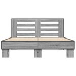 vidaXL Cadre de lit sonoma gris 120x190 cm bois d'ingénierie et métal