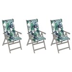 vidaXL Chaises inclinables de jardin 3 Pièces avec coussins Bois d'acacia