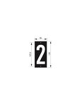 THIRARD - Plaque de signalisation 2  marquage blanc sur fond noir  panneau ABS à visser  56x120mm