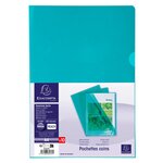 Sachet De 10 Pochettes Coin Pvc Lisse Haute Résistance 13/100e - A4 - Vert - X 10 - Exacompta