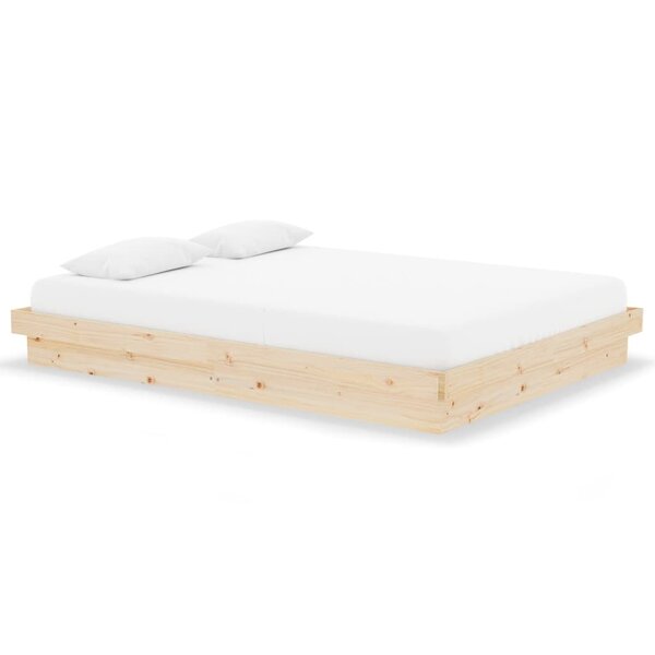 vidaXL Cadre de lit bois massif 135x190 cm double