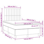 vidaXL Sommier à lattes de lit et matelas gris clair 120x190 cm tissu