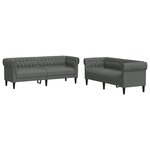 vidaXL Ensemble de canapés 2 Pièces gris foncé tissu
