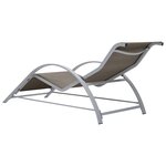 vidaXL Chaises longues lot de 2 avec table Aluminium Taupe