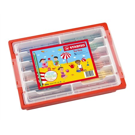 Schoolpack de 96 crayons de couleur trio x 3 stabilo