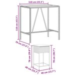 vidaXL Ensemble de bar de jardin 5 Pièces avec coussins gris poly rotin