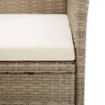 vidaXL Salon de jardin avec coussins 9 Pièces Résine tressée Beige