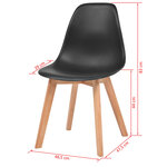vidaXL Chaises à manger lot de 4 Noir Plastique