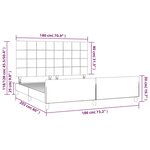 vidaXL Cadre de lit avec tête de lit Marron foncé 180x200 cm Tissu