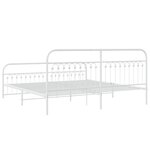 vidaXL Cadre de lit métal avec tête de lit/pied de lit blanc 193x203cm