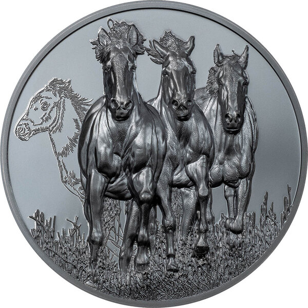Pièce de monnaie en Argent 50 Cedis g 155.5 (5 oz) Millésime 2023 Growing Up STALLION