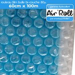 Lot de 20 rouleaux de film bulle d'air largeur 60cm x longueur 100m  - gamme air'roll autocollant