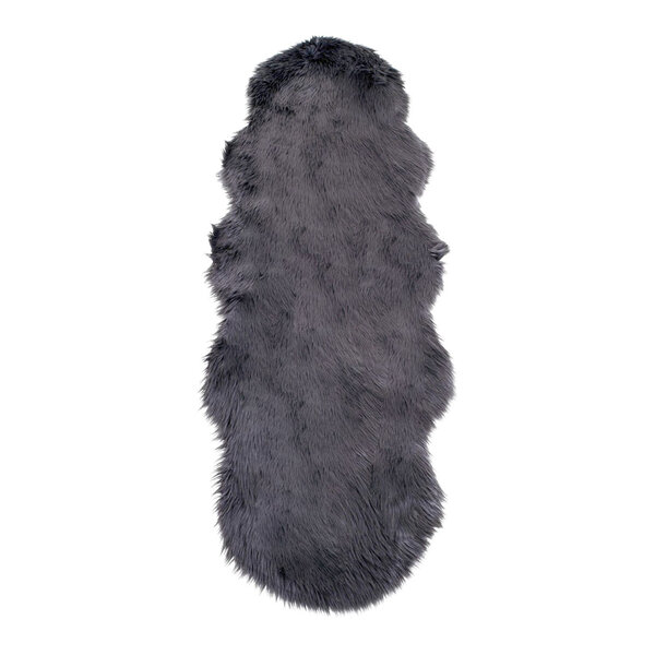 Peau d'agneau artificielle grise 60 x 180 cm