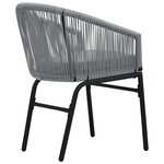 vidaXL Ensemble de bistro 3 Pièces avec coussins Rotin PE Gris