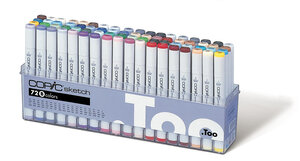 Set 72 marqueurs Manga Copic Sketch Set B (24 gris)