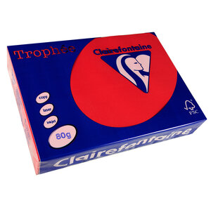 Ramette 500 Feuilles Papier 80g A4 210x297 mm Certifié FSC Rouge groseille TROPHÉE