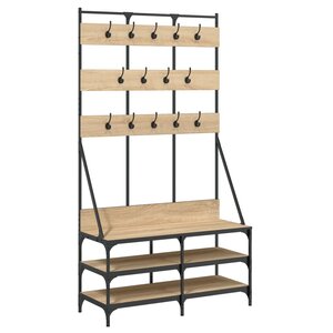 vidaXL Porte-vêtements et rangement des chaussures chêne sonoma