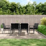 vidaXL Ensemble à manger de jardin 7 Pièces coussins résine tressée acier